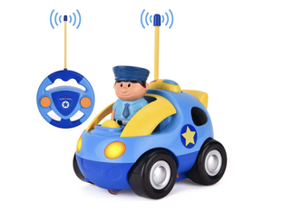 Jucarie masina de politie cu telecomanda, Simply Joy, cu muzica si lumini, pentru baieti si fete 2-4 ani, Multicolor, 1:15