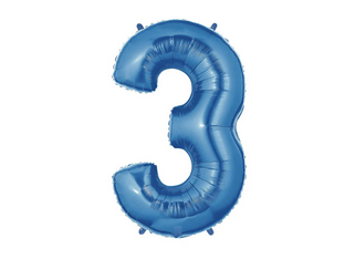 Balon folie cifra 3 albastru 100cm
