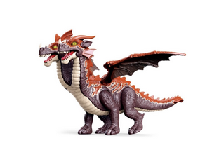 Jucarie interactiva balaur / dragon / dinozaur cu 2 capete si aripi, pterodactil bimotor, efecte luminoase si sonore, 25.4x11.8x23.9cm